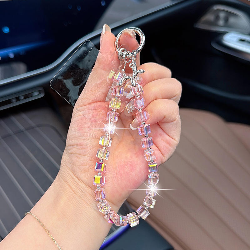 Beaded Crystal Phone Charm