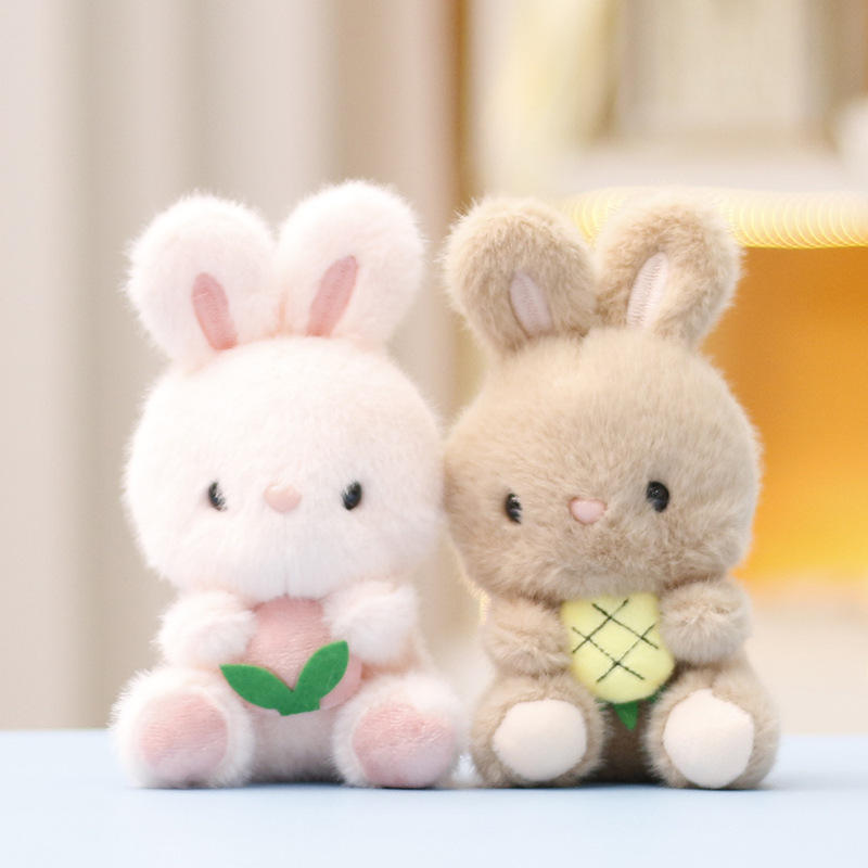 Cute Bunny With Veggie Plushie Keychain