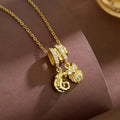 Owl & Chameleons necklace