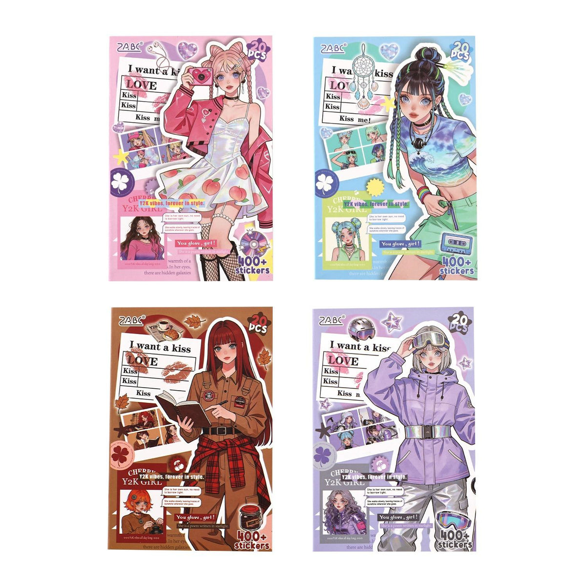 20 Pcs Cute Stickers Book