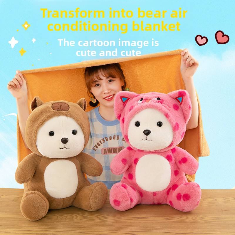 Cute Teddy Plushies & Blanket