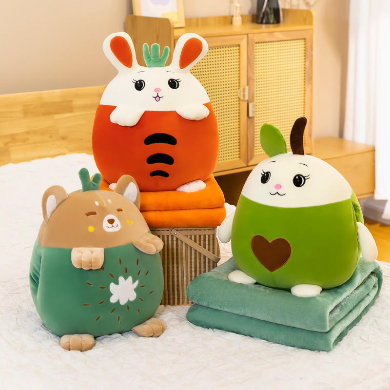 Cute Fruit Plushies With Blanket