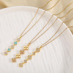 Golden Long Clover Necklace