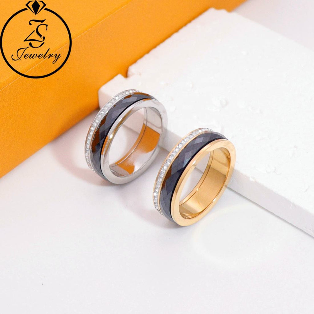 Unisex Black Diamond Ring