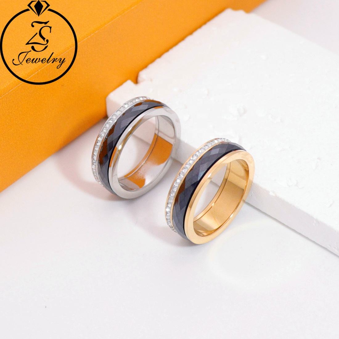 Unisex Black Diamond Ring