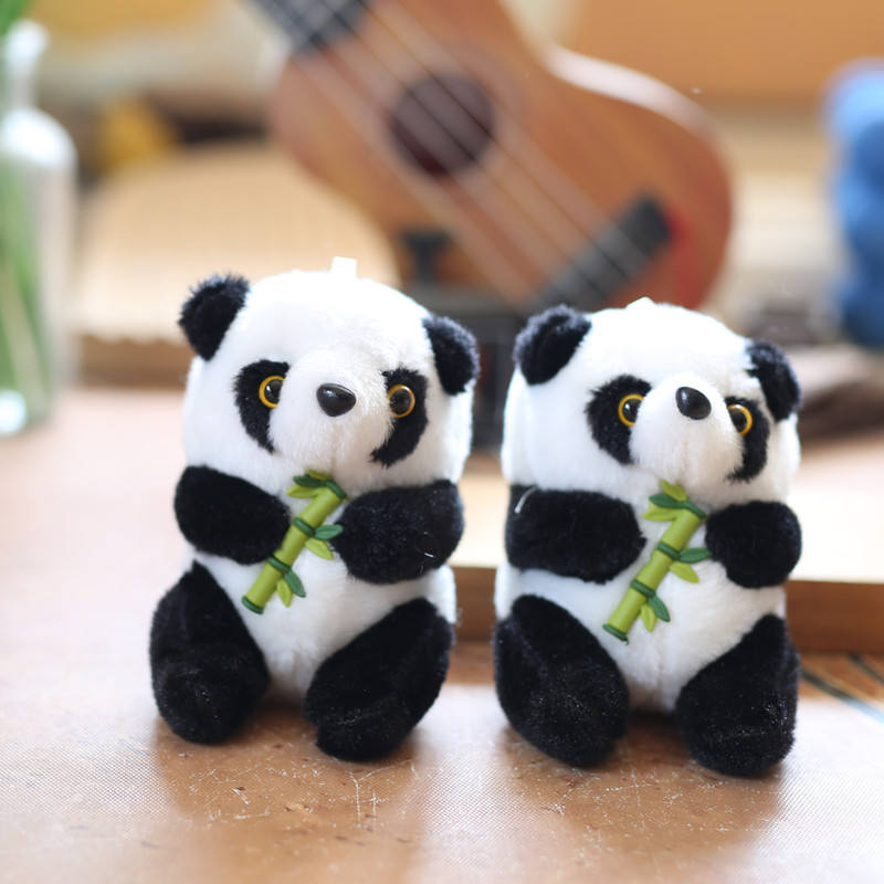 Panda With Bamboo Keychain