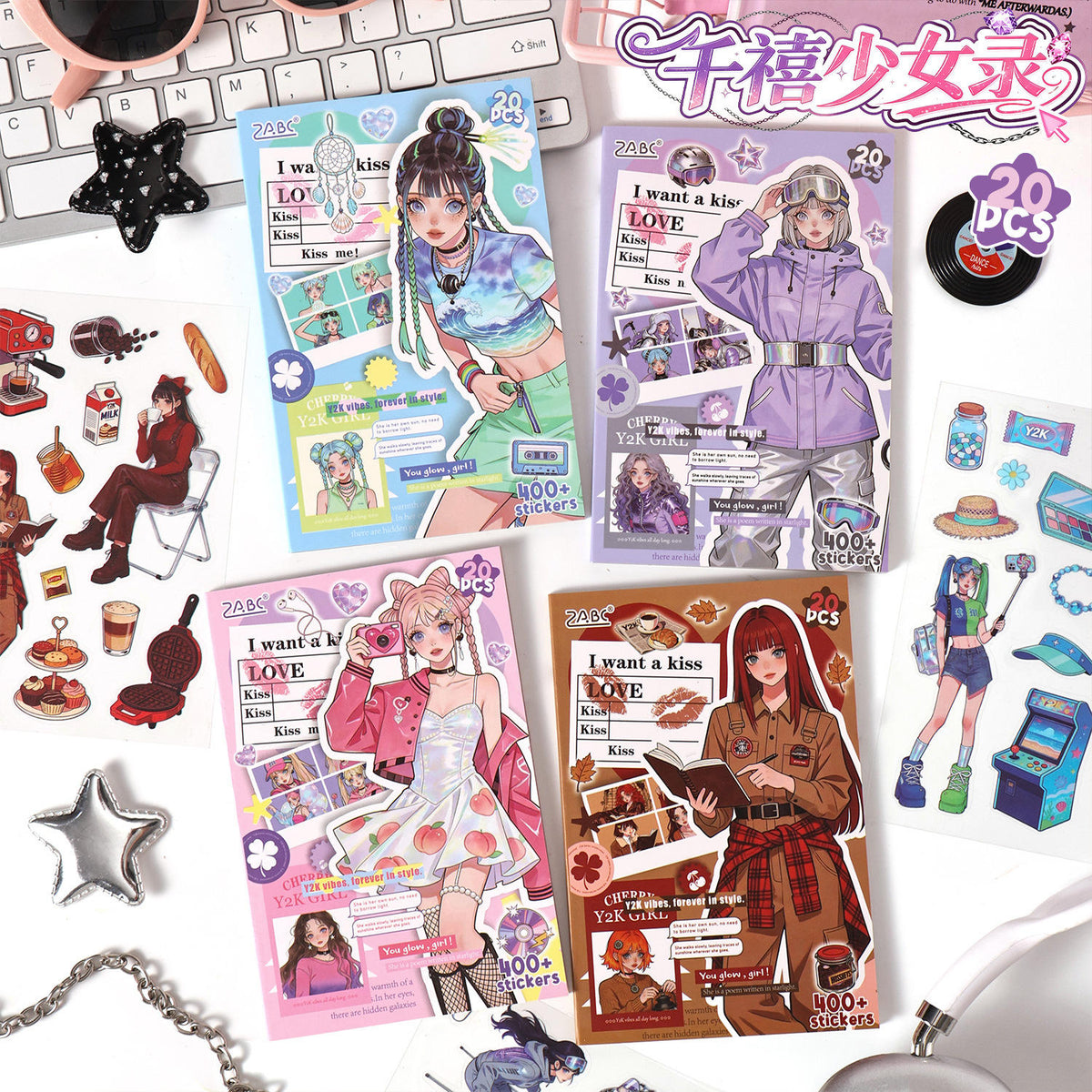 20 Pcs Cute Stickers Book
