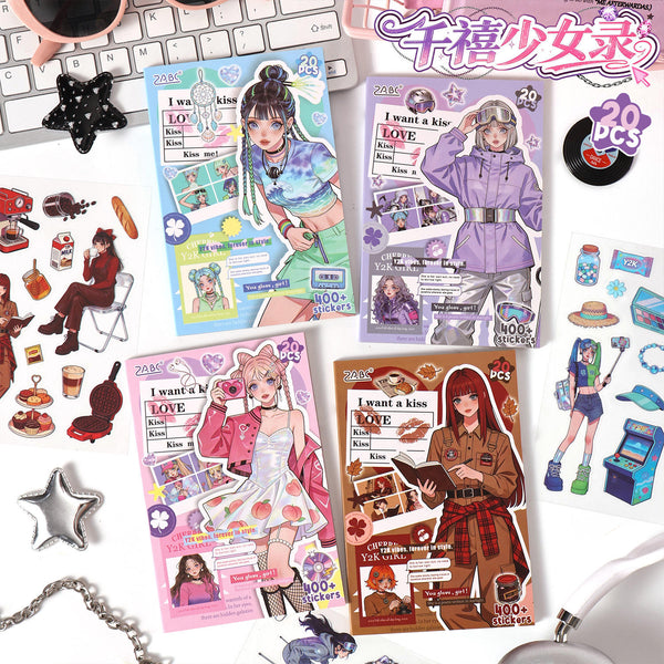20 Pcs Cute Stickers Book