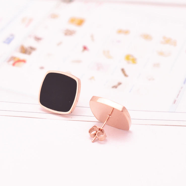 Black Stone Earring