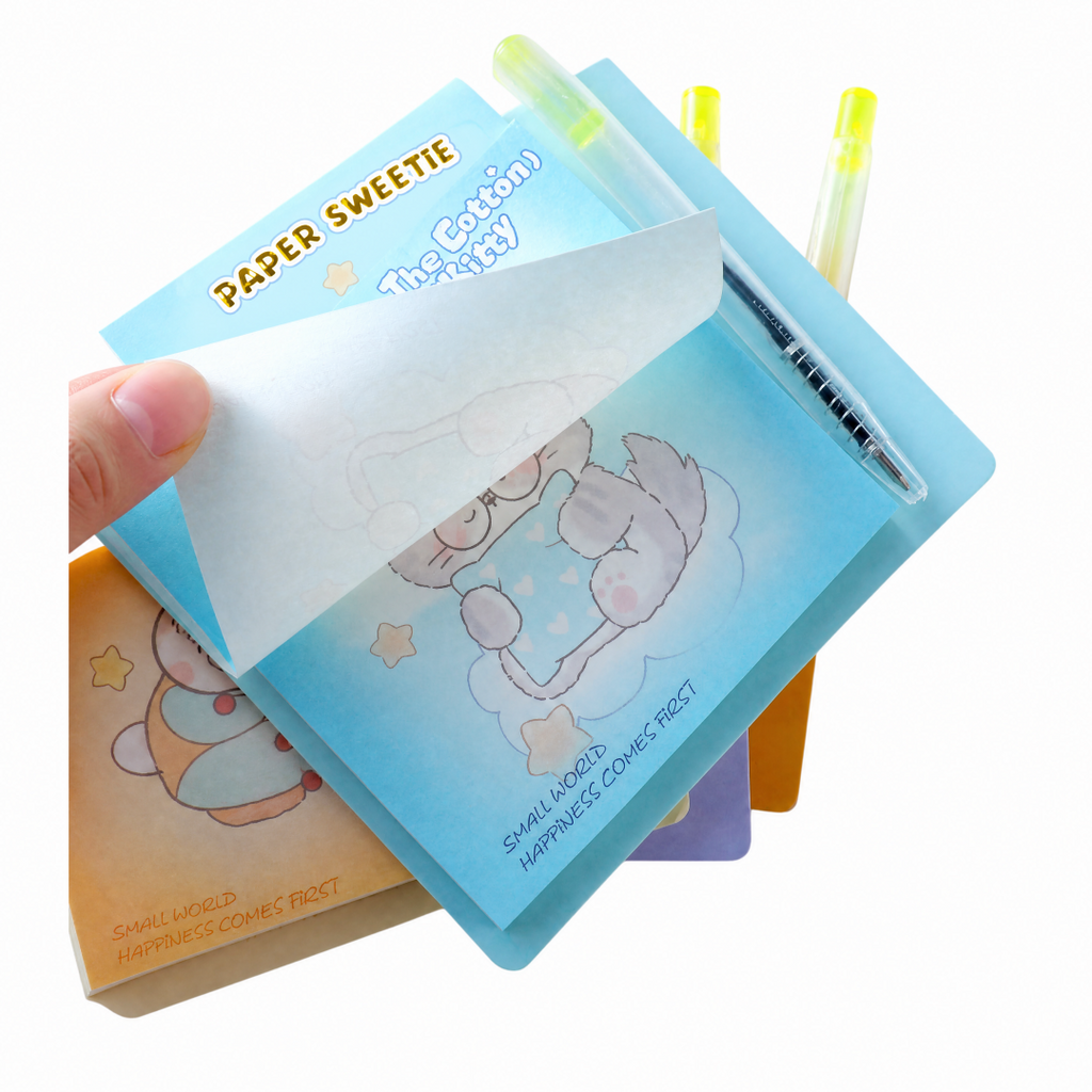 Cute Creamy Bear Sticky Note With Pen