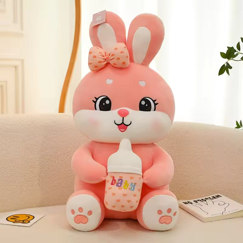 Bunny With Bottle Soft Toy