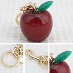 Crystal Cherry&Apple Keychains