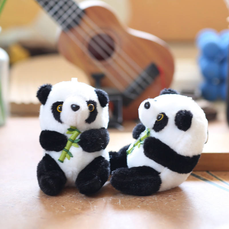 Panda With Bamboo Keychain