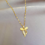 Opal Jade Bow Necklace for Women