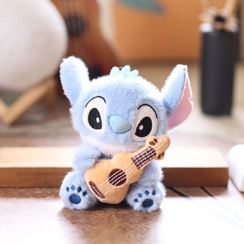 Stitch With Guitar Plush Keychain