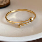 Slim Nail Design Pave Kada (Large Size)