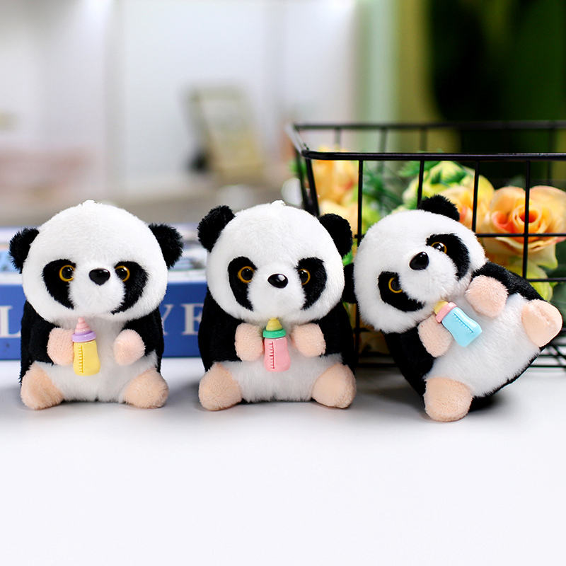Panda With Bottle Keychain