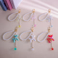 White Beads Charms Keychains