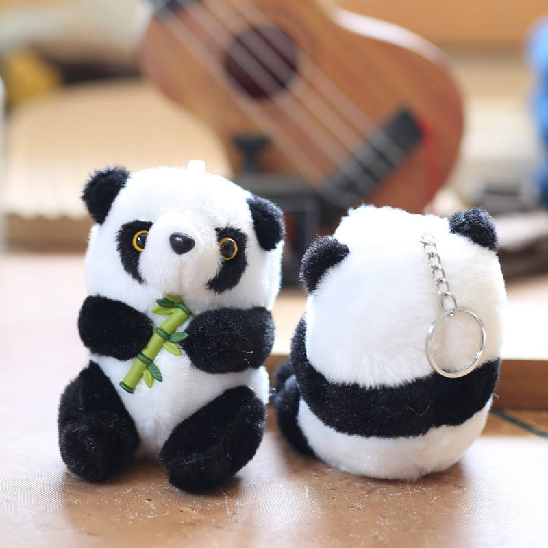 Panda With Bamboo Keychain