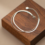Unisex Double Chain Silver Bracelet