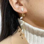 White Leaf Earring