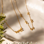 Dual Bow Charm Necklace