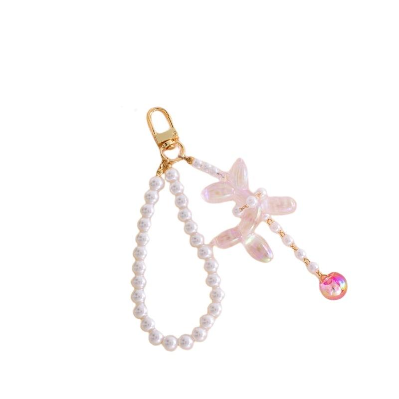 White Beads Charms Keychains