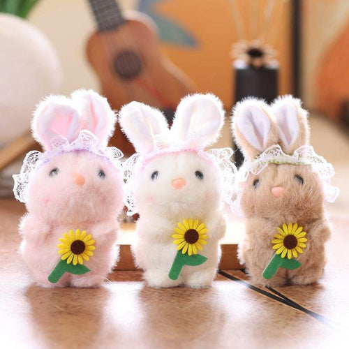 Bunny With Sunflower Keychain