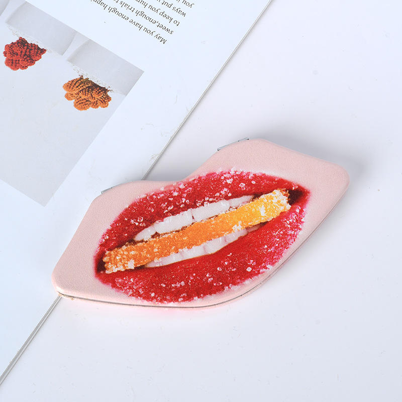 Lips Shaped Pocket Mirror