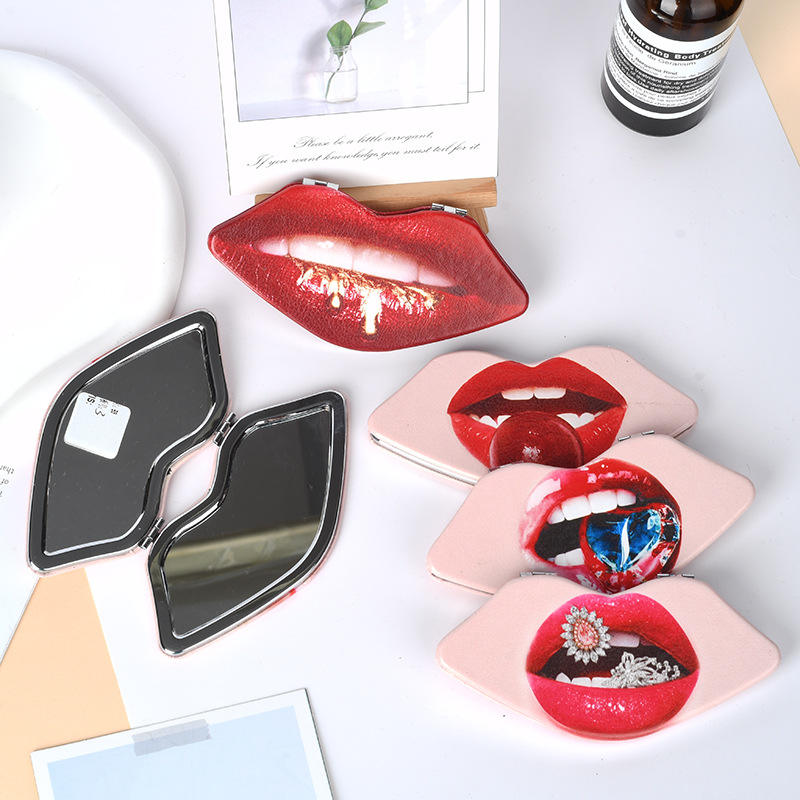 Lips Shaped Pocket Mirror