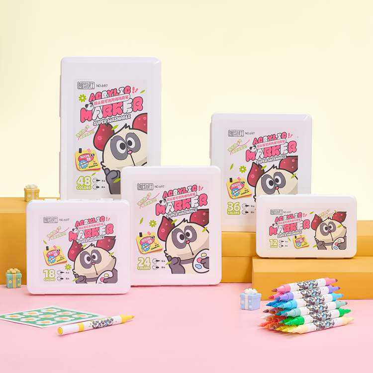 Panda Acrylic Double Side Marker (Set Of 36)