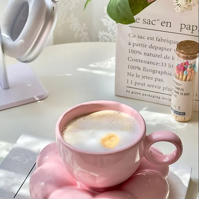 Pink Bubble Cup And Plate