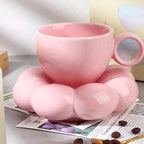 Pink Bubble Cup And Plate