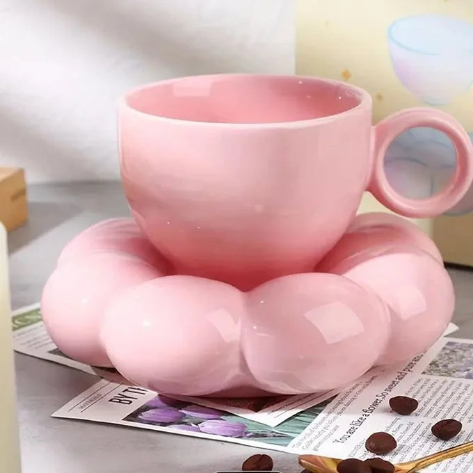 Pink Bubble Cup And Plate