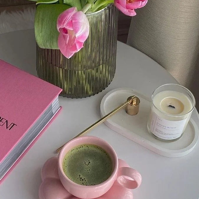 Pink Bubble Cup And Plate