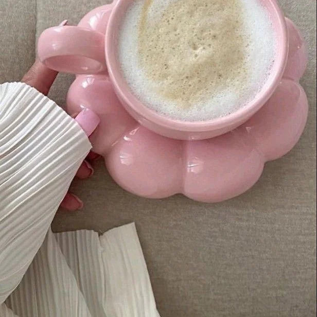 Pink Bubble Cup And Plate