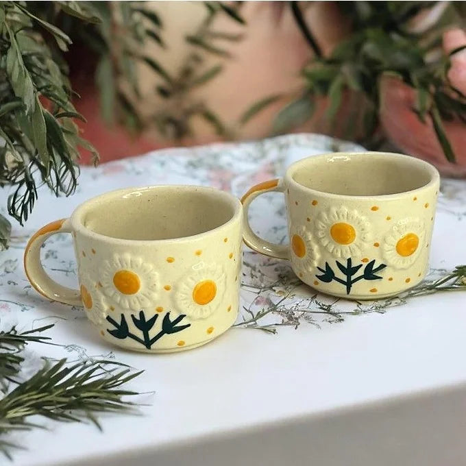 Yellow Sunflower Mug and Plate