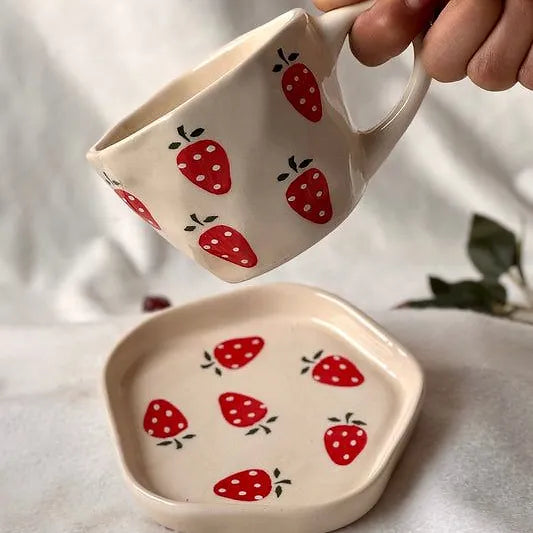 Strawberry Mug And plate