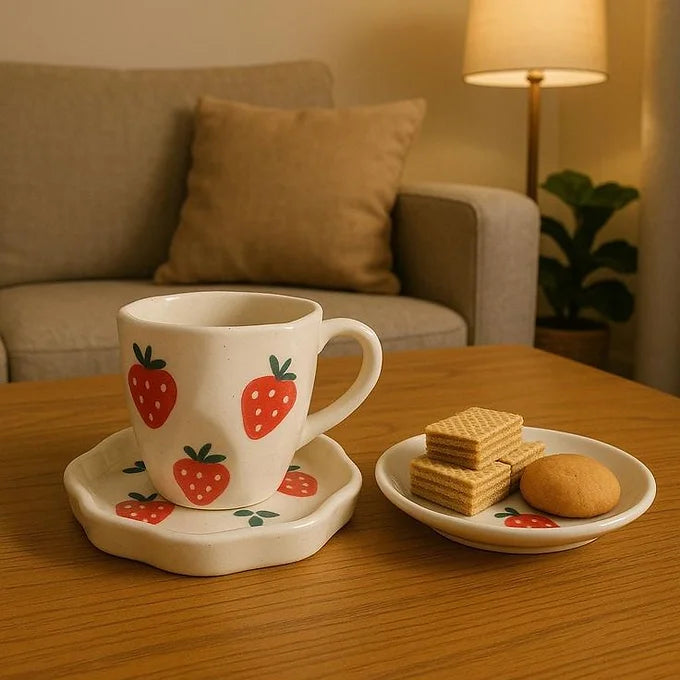 Strawberry Mug And plate