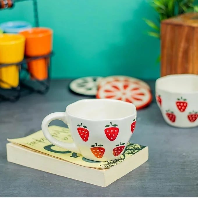 Strawberry Mug And plate