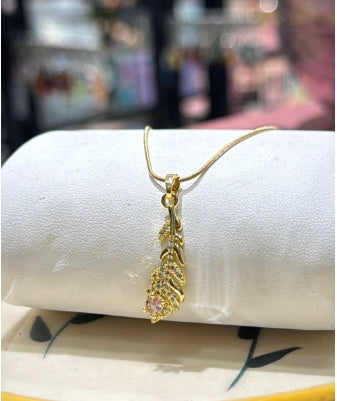 Peacock Feather Charm Pendant Necklace