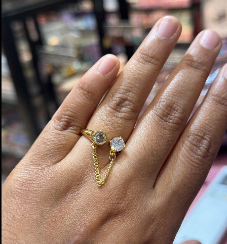 Aesthetic Ring with Chain