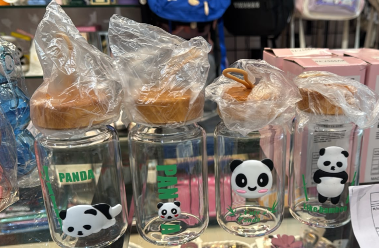 Cute Panda Glass Bottle