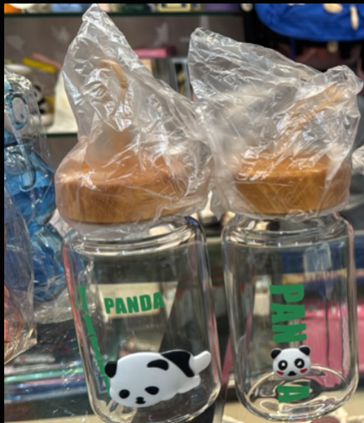 Cute Panda Glass Bottle