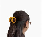 Handmade Crochet Sunflower Claw Clip
