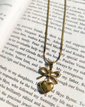 Golden Bow Heart Necklace
