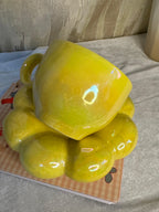 Chrome Glazed Yellow Mug And Plate