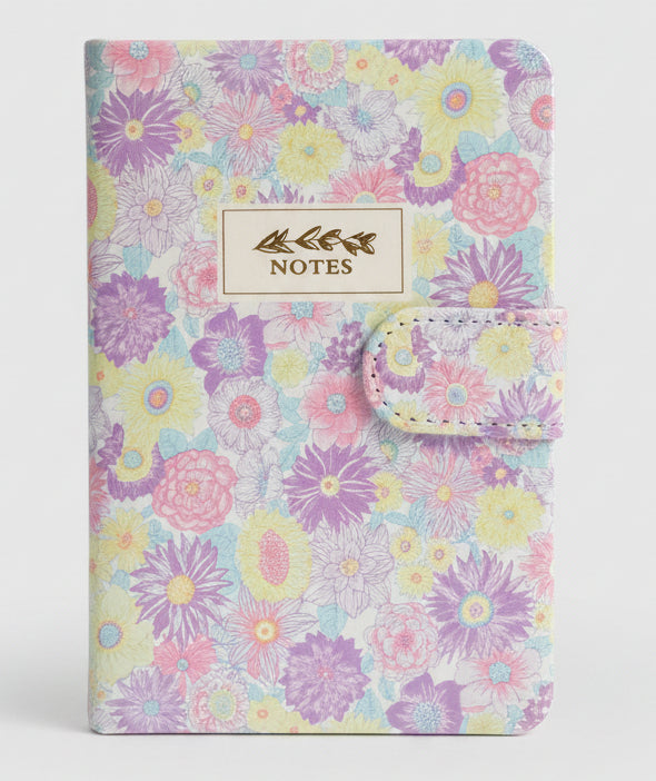 Floral Diary With Magnetic Flap