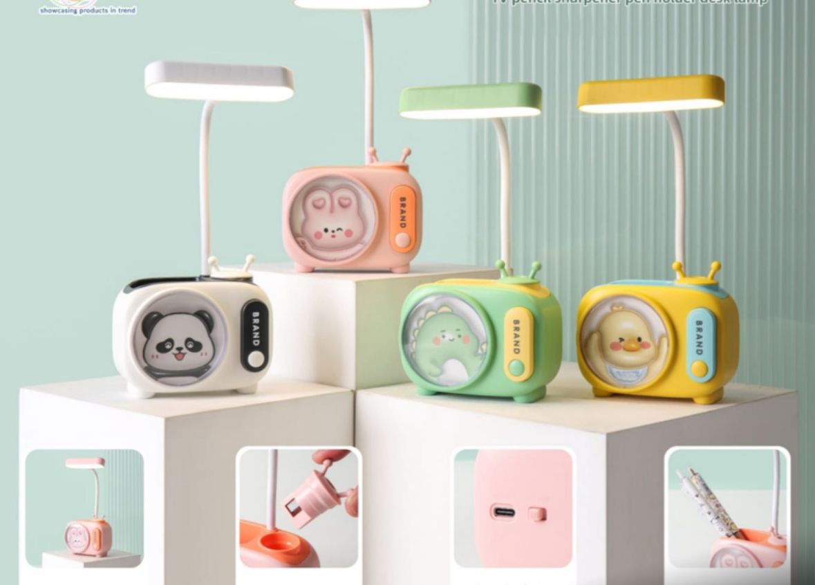 TV Pencil Sharpener Pen Holder Desk Lamp