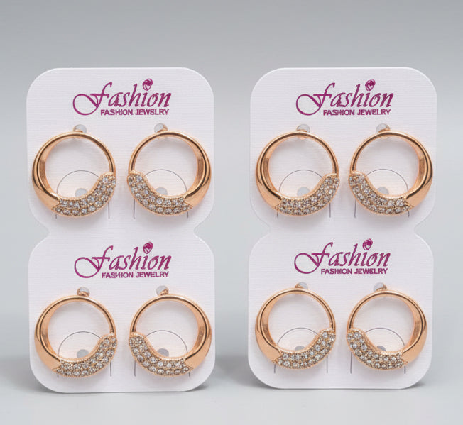 Silver & Rose Gold Earring (1 Pcs)